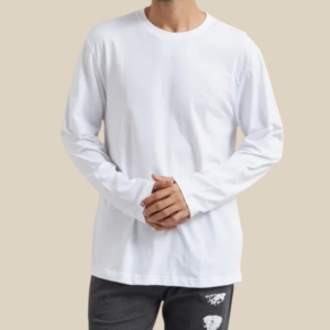 Unisex majica dugih rukava od organskog pamuka – Sadhana (bijela)